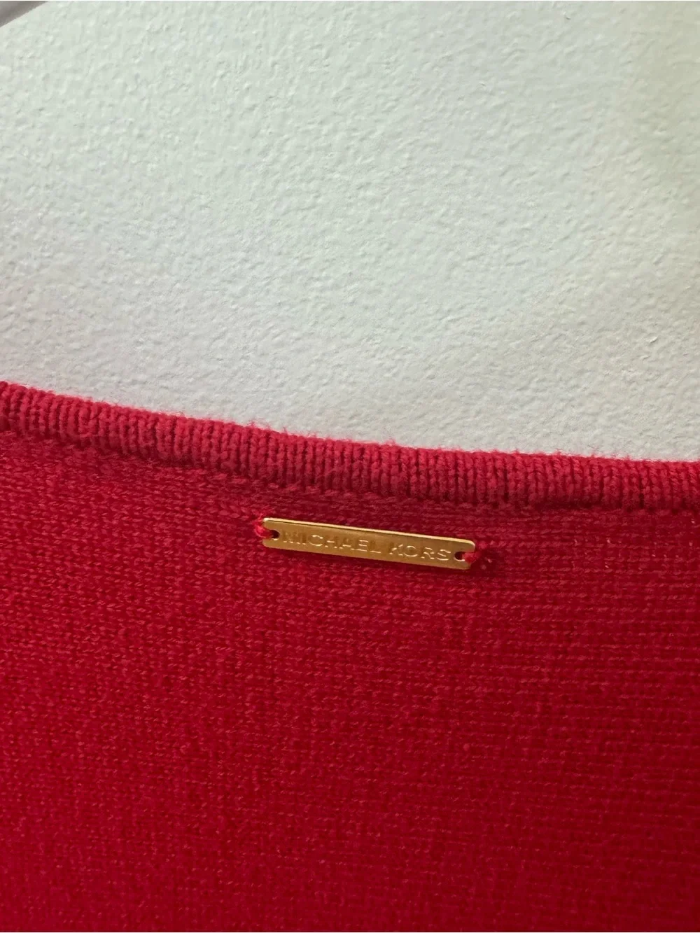 Michael Kors Michael Kors Red Tunic Sweater With Side Gold Zippers Size large